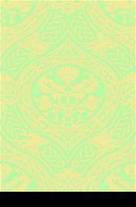 Vector seamless floral antique pattern with interlacing ribbons background