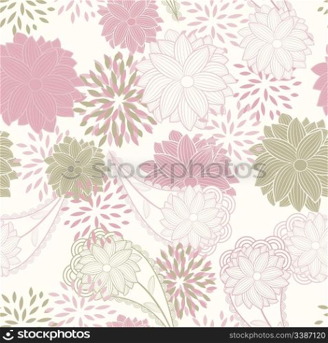 vector seamless floral background pattern .clipping mask