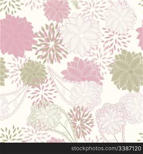 vector seamless floral background pattern .clipping mask