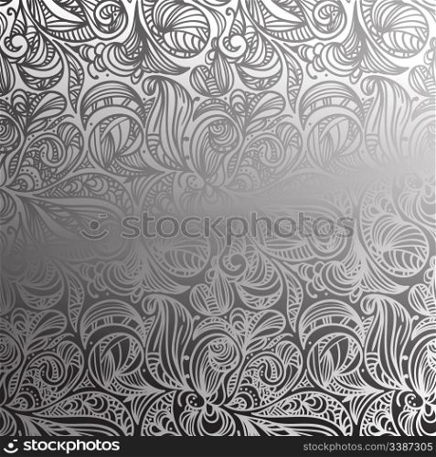 vector seamless floral monochrome abstract pattern, clipping masks