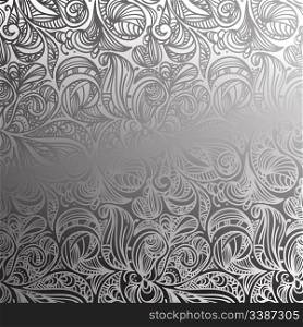 vector seamless floral monochrome abstract pattern, clipping masks