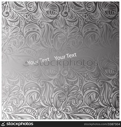 vector seamless floral monochrome abstract pattern, place for yot text, clipping masks