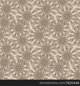 vector seamless floral monochrome pattern with bizarre flowers