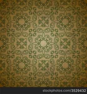 vector seamless floral pattern on grungy background with crumpled paper texture, EPS 10
