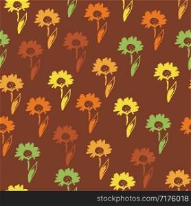 vector seamless floral pattern with daisy flowers. floral background