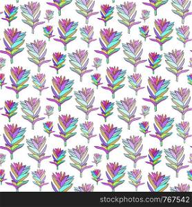 Vector seamless floral pattern with fantasy blooming flowers. Decorative background for print textile, fabric, wallpaper, home decor, packaging, wrapping paper.. Vector seamless floral pattern with fantasy blooming flowers. Decorative background for print textile, fabric, wallpaper, home decor, packaging, wrapping paper