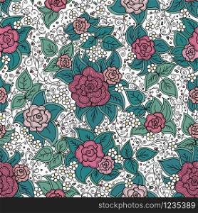 vector seamless floral pattern with roses. vector seamless floral pattern