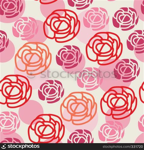 vector seamless floral pattern with symbols of roses