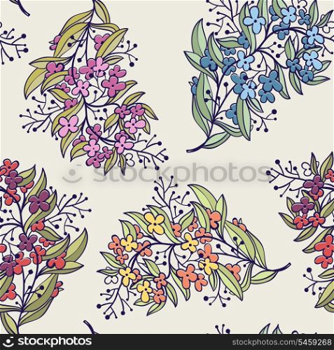 vector seamless floral patternwith lilac flowers
