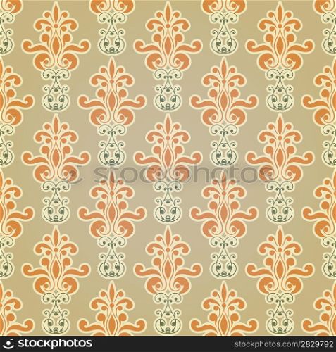 vector seamless floral wallpaper pattern, fully editable eps 10 file,seamless pattern in swatch menu