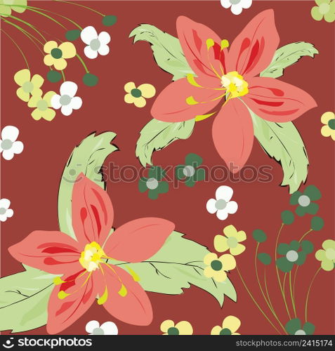 Vector seamless flower pattern
