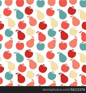 Vector seamless fruit pattern- apple and pear