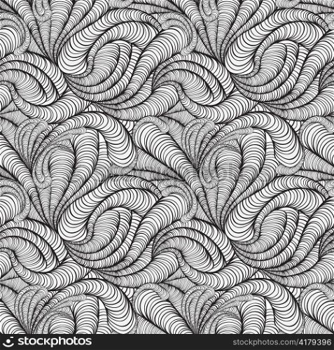 vector seamless funky monochrome background with abstract figures