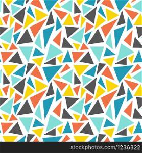 Vector Seamless Geometric Background with Multiple Bright Trianfgles