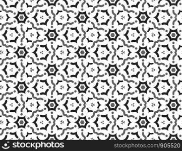 Vector seamless geometric pattern. black and grey wavy lines, shapes on white background.