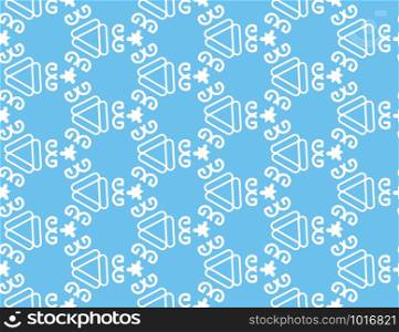 Vector seamless geometric pattern. Light blue background and white lines.