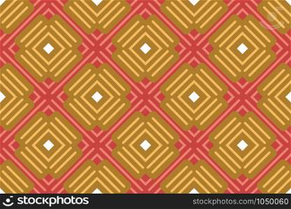 Vector seamless geometric pattern. light brown and light red lines on brown, red.