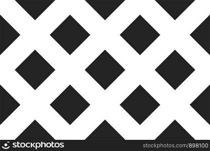 Vector seamless geometric pattern. Shaped black squares on white background.