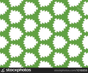 Vector seamless geometric pattern. Shaped green leaves, white background.