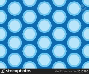 Vector seamless geometric pattern. Shaped light blue circles, bubbles on dark blue background.