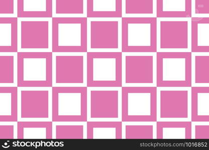 Vector seamless geometric pattern. Shaped squares in pink and white colors.