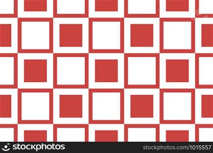 Vector seamless geometric pattern. Shaped squares in red and white colors.