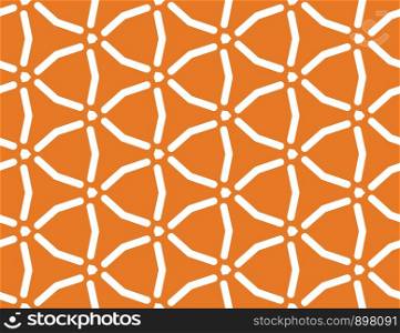 Vector seamless geometric pattern. White lines and orange background.