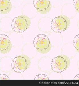 vector seamless japanese ornament with flowers