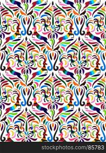 Vector Seamless Mexican Otomi Style Pattern