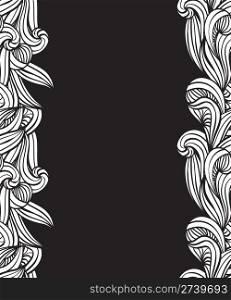 vector seamless monochrome floral background with unreal plants, clipping masks