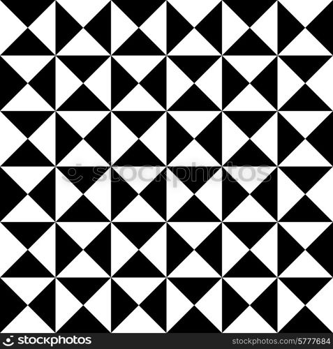 Vector Seamless Monochrome Geometric Pattern