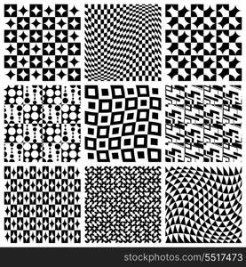 Vector Seamless Monochrome Pattern Set