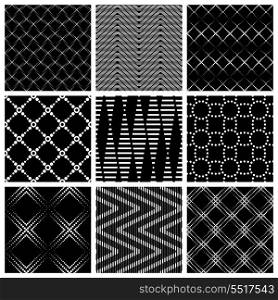 Vector Seamless Monochrome Pattern Set