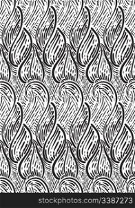 vector seamless monochrome pattern with abstract leaves, clipping masks