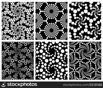 Vector Seamless Monochrome Snowflakes Pattern