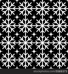 Vector Seamless Monochrome Snowflakes Pattern