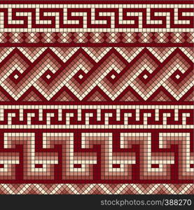 vector seamless mosaic with classic Greek meander ornament