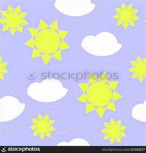 Vector. Seamless ornament with clouds in colour