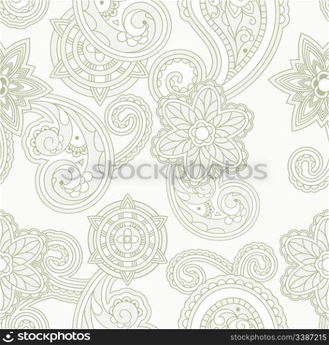 vector seamless paisley background, clipping masks