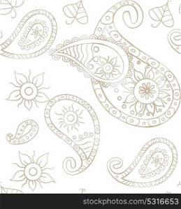 Vector seamless paisley background for design