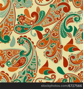 vector seamless paisley pattern, fully editable eps 8 file with clipping mask, pattern in swatch menu