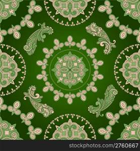 vector seamless paisley pattern in green