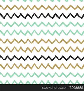 Vector seamless pattern. Abstract background with zigzag brush strokes. Hand drawn texture. Pastel colors pattern. Can be used for tags, flyers, banners, web, print, textile and paper designs