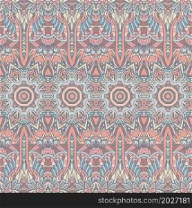 Vector seamless pattern Ethnic tribal natural color print vintage design. Bohemian style. Pastel coloros victorian ornament pattern design. Ethnic seamless vintage art background.. Abstract geometric tiled ethnic seamless pattern ornamental.