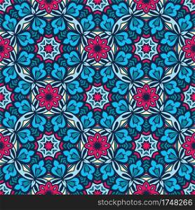 Vector seamless pattern flower embroidery colorful ethnic print