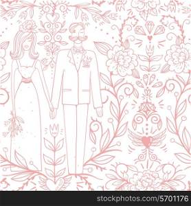 vector seamless pattern for a wedding design