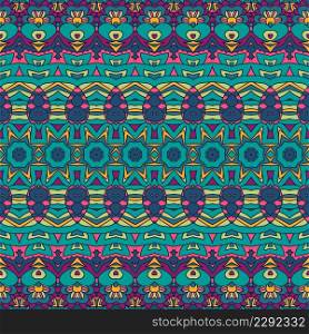 Vector seamless pattern green geometry. Ethnic tribal geometric psychedelic print with linesand ornaments.. Vector seamless pattern abstract geometry colorful ethnic geometric psychedelic print