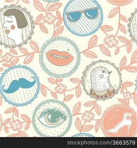 vector seamless pattern in a vintage style