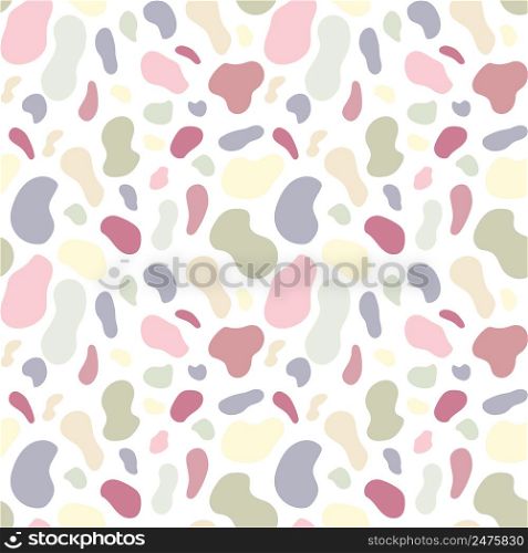 Vector seamless pattern in neutral colors with various spots for packaging design, textile, wrapping paper, fabric. Cute texture in a simple cartoon style. Vector hand drawn seamless pattern in neutral colors with various spots for packaging design, textile, wrapping paper, fabric.