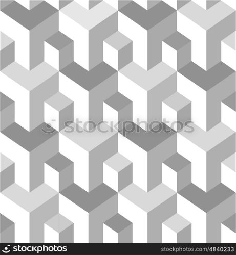 Vector seamless pattern. Modern stylish texture. Repeating geometric tiles with isometric elements. Vector seamless pattern